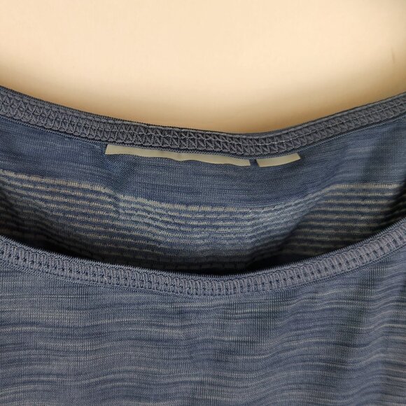 Athleta Blue Sheer Mesh Athletic Striped Racerback Tank Top sz XS? - Picture 5 of 8